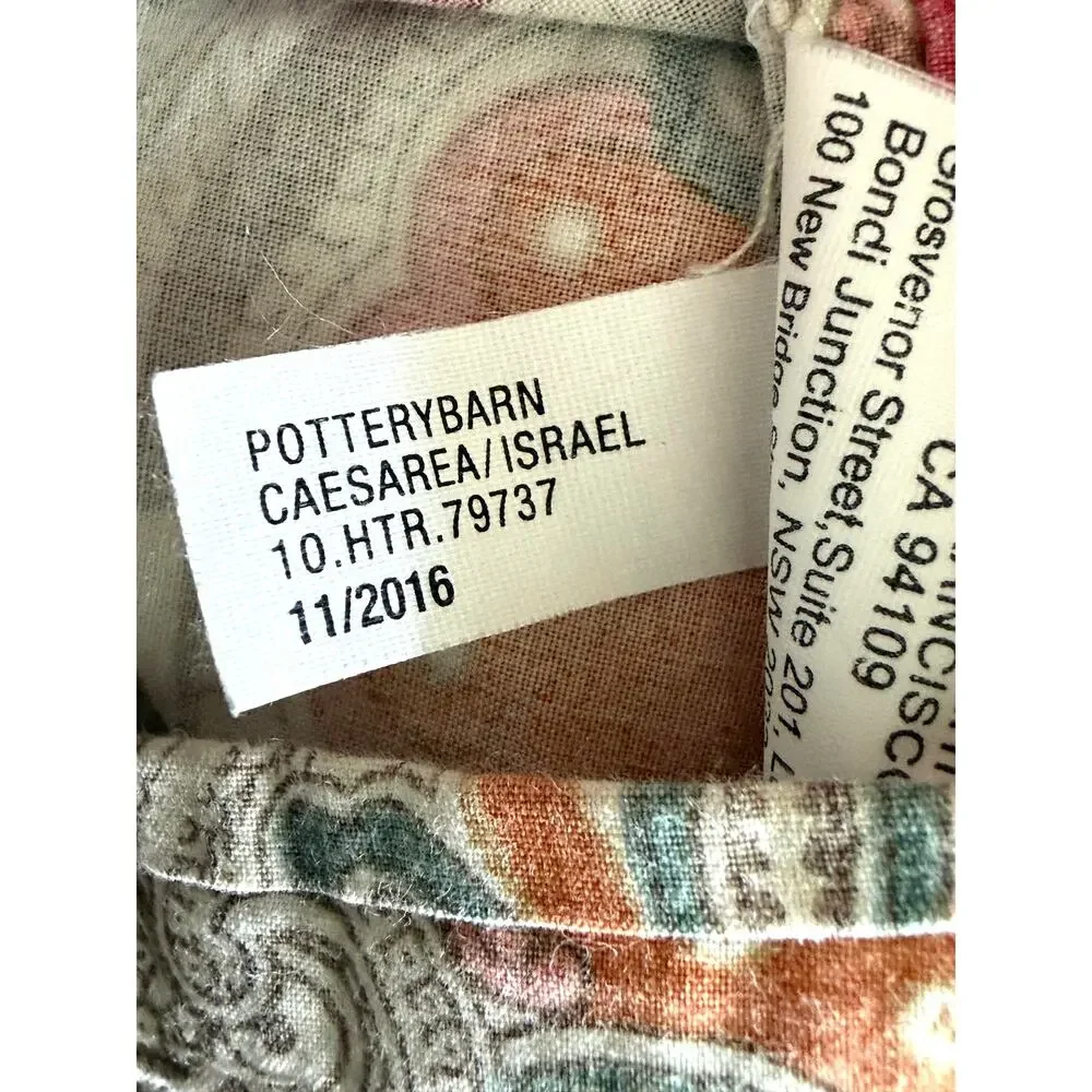 Pottery Barn Valencia Medallion Full/Queen Duvet Cover 2 Shams Orange Cream 2016